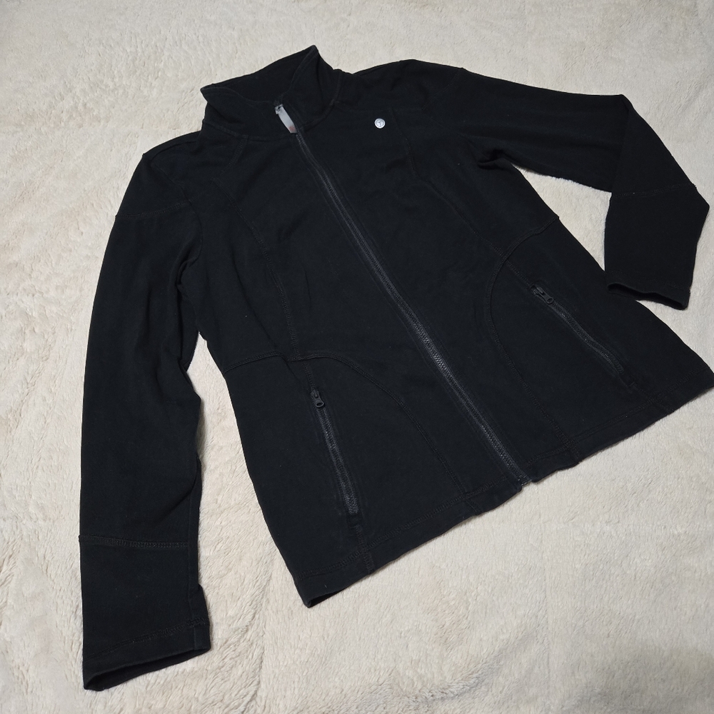 T by Talbots Jacket Lightweight Mockneck Black Stretch Performance Petite M PM - Picture 1 of 8